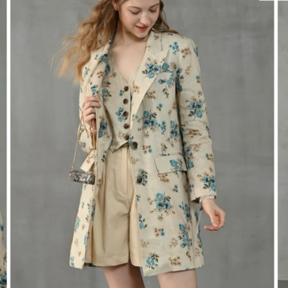 Linennaive Rococo Linen Trench Coat